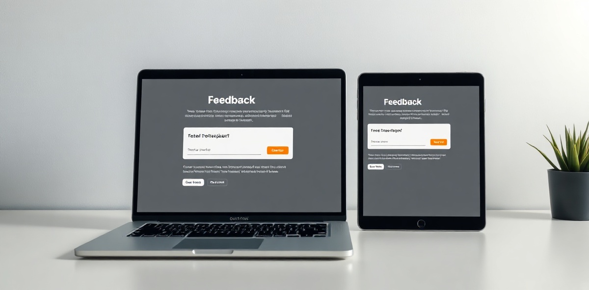 FeedBackPro feedback widget displayed on a mobile phone screen showing a five-star rating survey with a clean, branded interface